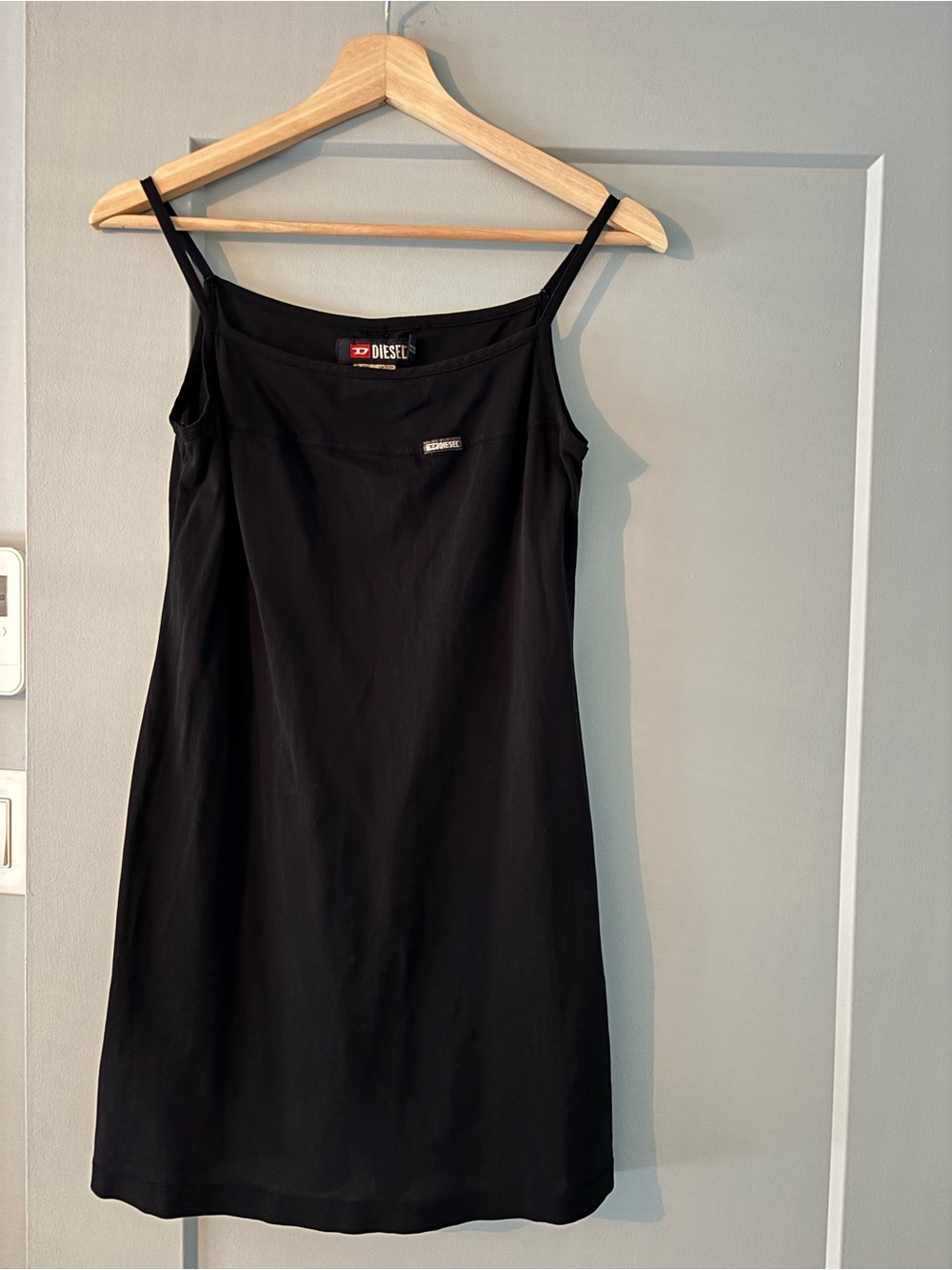 Diesel Black Mini Slip Dress with Spaghetti Straps